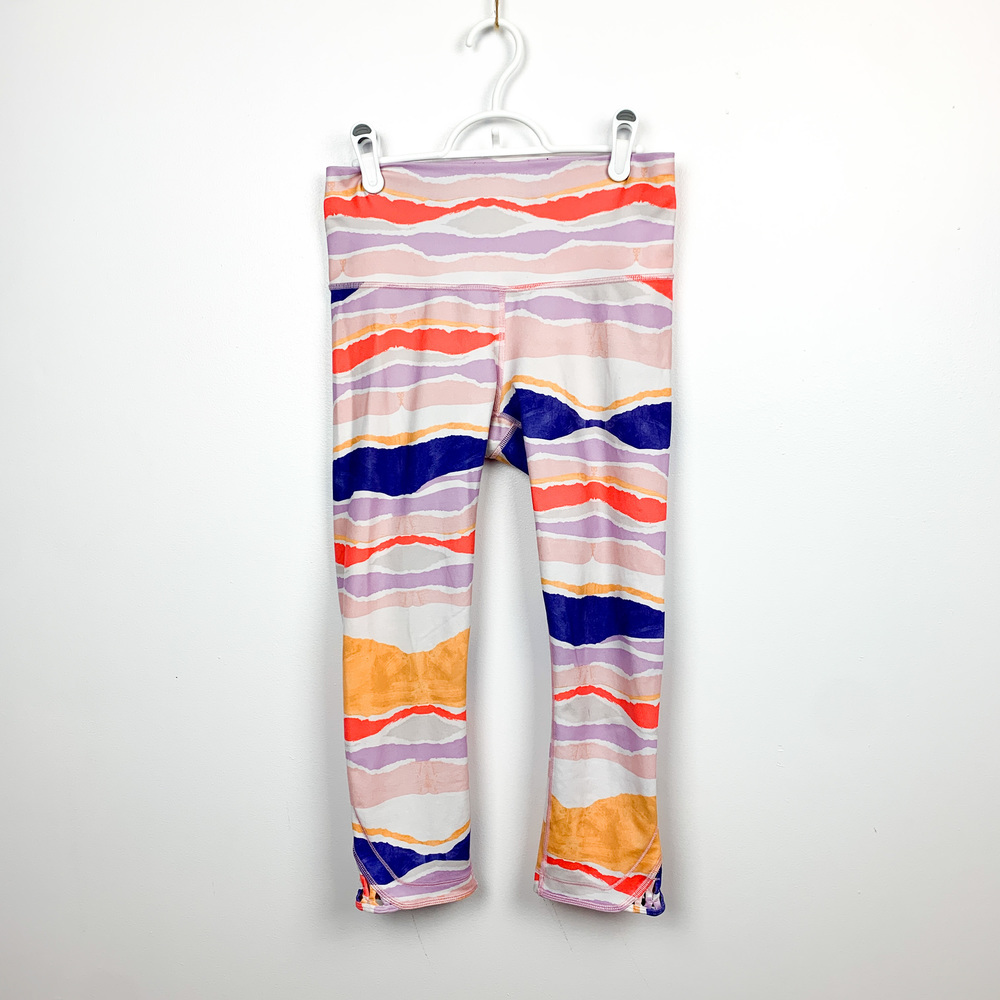 Lululemon True Self Crop Bleacher Striped Leggings